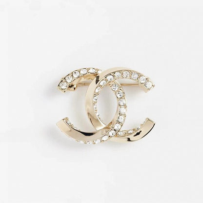 CC Pave Diamond Gold Brooch