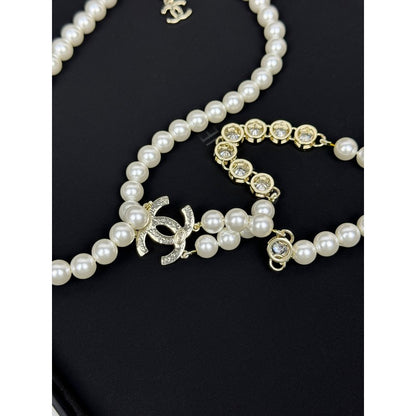 CC Long Tassel Pearl Necklace