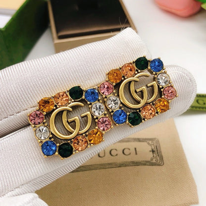 GG Color Crystal Gold Earrings