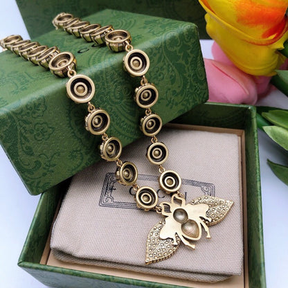 GG Bee Diamond Chain Choker Necklace