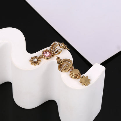 GG Flower Crystal Earrings