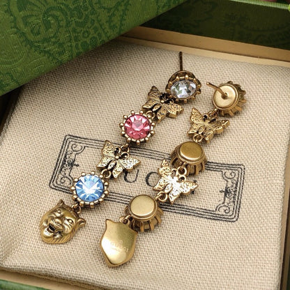 GG Color Crystal Long Earrings