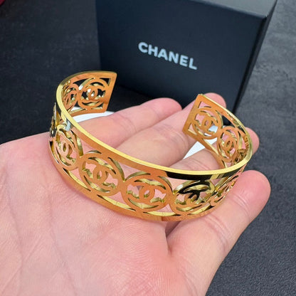 CC Wide Gold Bracelet