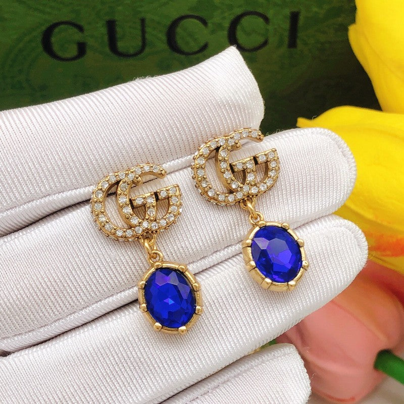 GG Blue Crystal Earrings