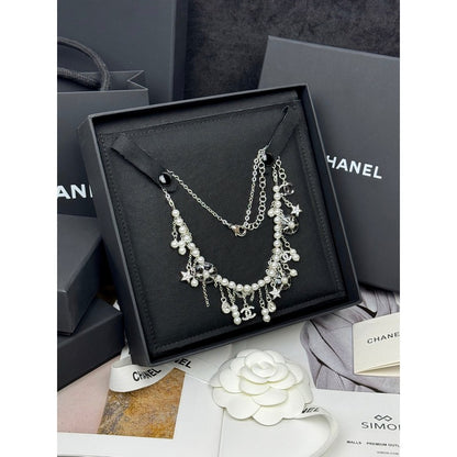 CC 26C Black Enamel Camellia Necklace