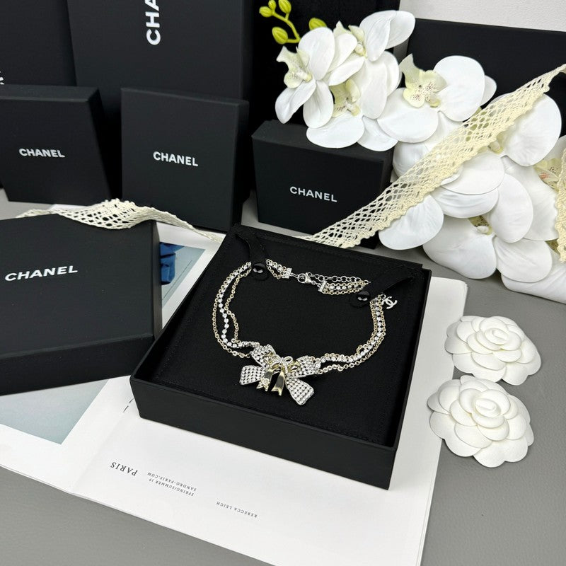 CC 25K Bow Tie Choker Necklace