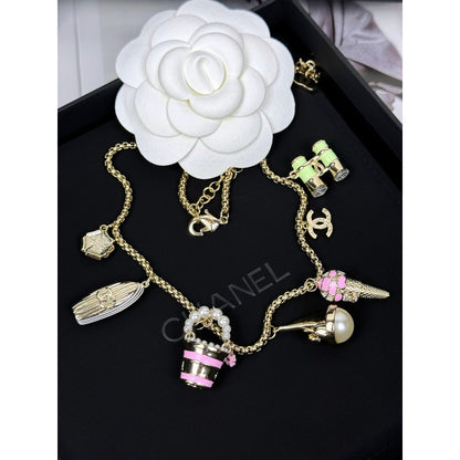 CC 26C Sailboat Enamel Gold Necklace