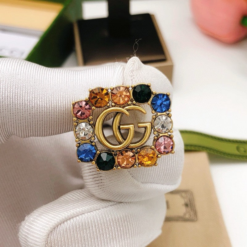 GG Color Crystal Gold Earrings