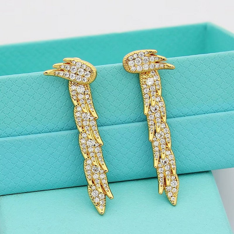 Tiff Bird on a Rock by Tiffany Drop Earrings