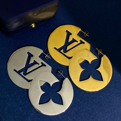 Louis Logo Round Earrings