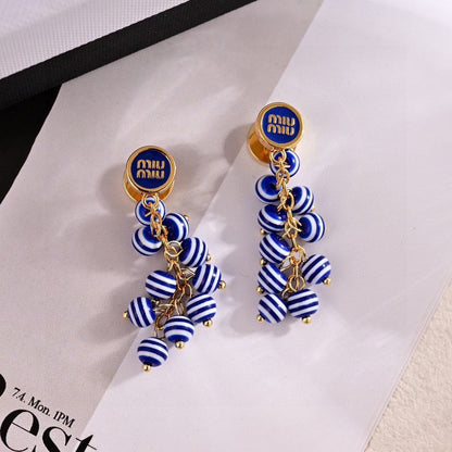 Miu Blue & Pink Ball Earrings
