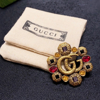 GG Flower Crystal Brooch