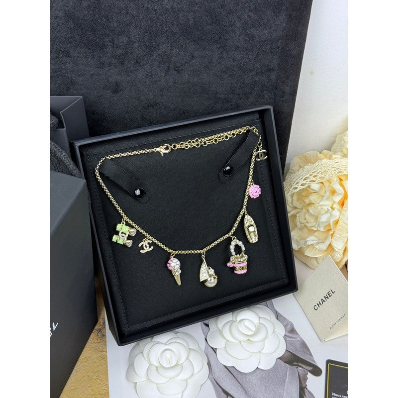 CC 26C Sailboat Enamel Gold Necklace