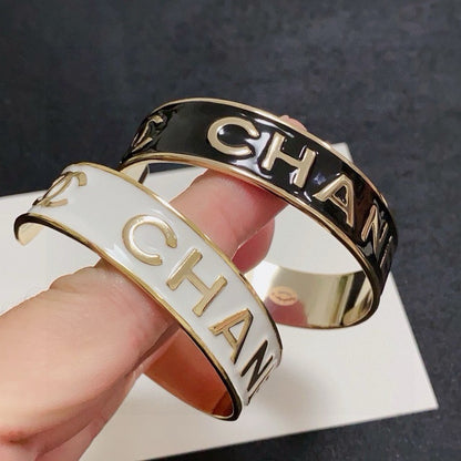 CC Black & White Wide Cuff Bracelet