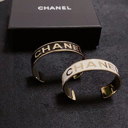CC Black & White Wide Cuff Bracelet
