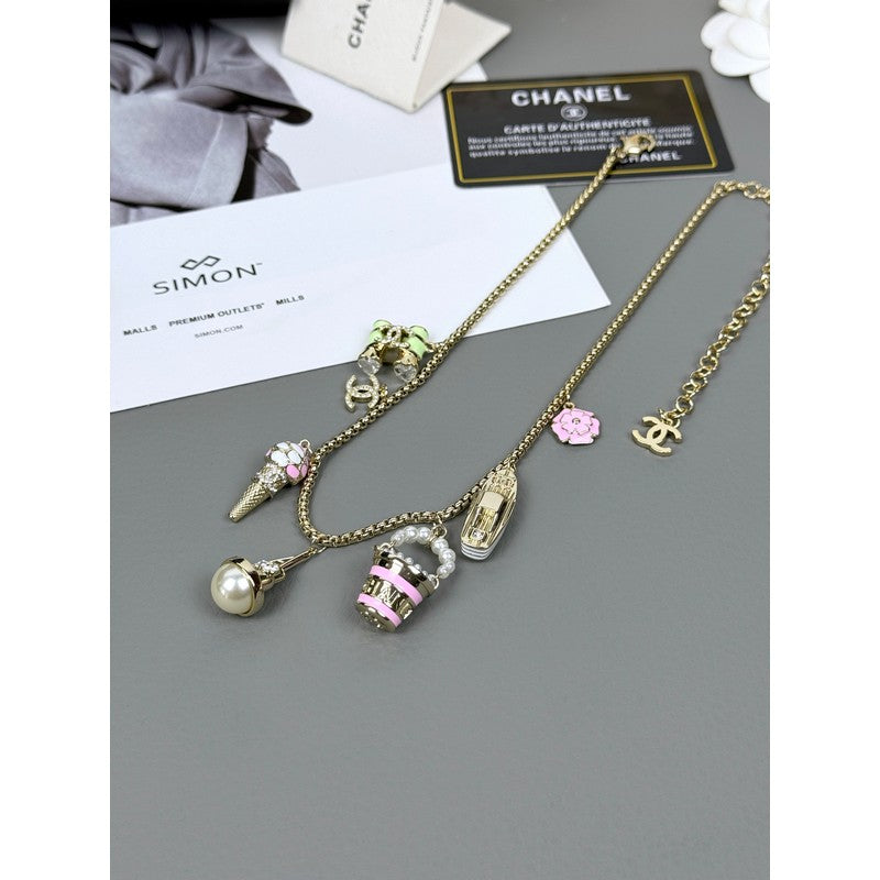 CC 26C Sailboat Enamel Gold Necklace