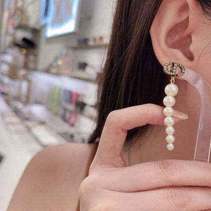 CD Long Pearls Earrings